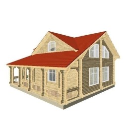 Дом из профилированного бруса, проект "Брайт"