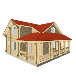 Дом из профилированного бруса, проект "Брайт"