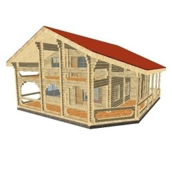 Дом из профилированного бруса, проект "Евгения"