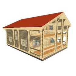 Дом из профилированного бруса, проект "Евгения"