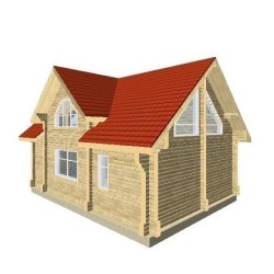 Дом из профилированного бруса, проект "Гостевой"