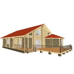 Дом из профилированного бруса, проект "Династия"