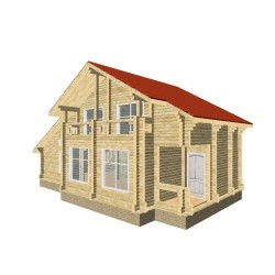 Дом из профилированного бруса, проект "Техас"