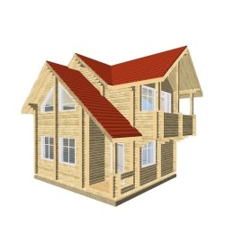 Дом из профилированного бруса, проект "Граф"