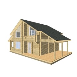 Дом из профилированного бруса, проект "Густаф"