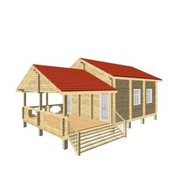 Баня из профилированного бруса, проект "Вик"